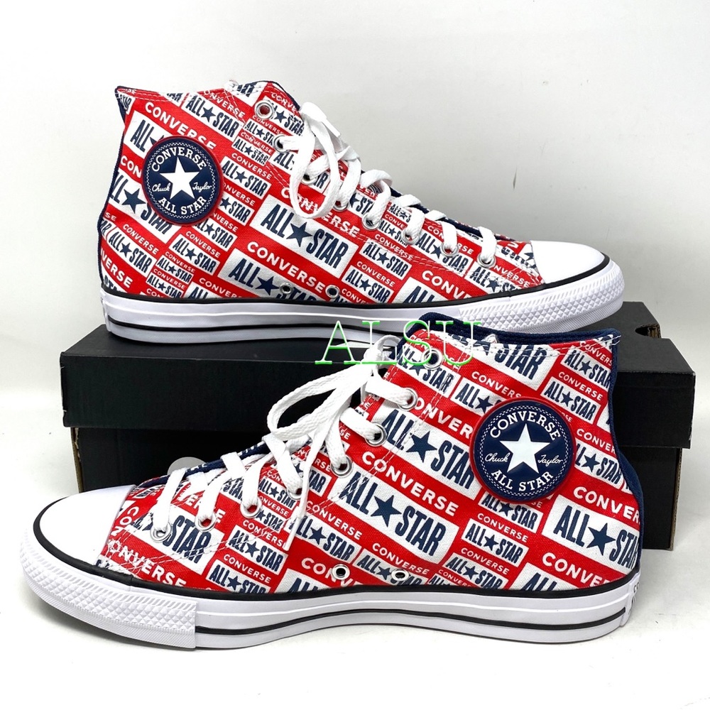 Converse Chuck Taylor All Stars Logo Red High Canvas Sneaker Womens Size 166984F - Picture 3 of 8